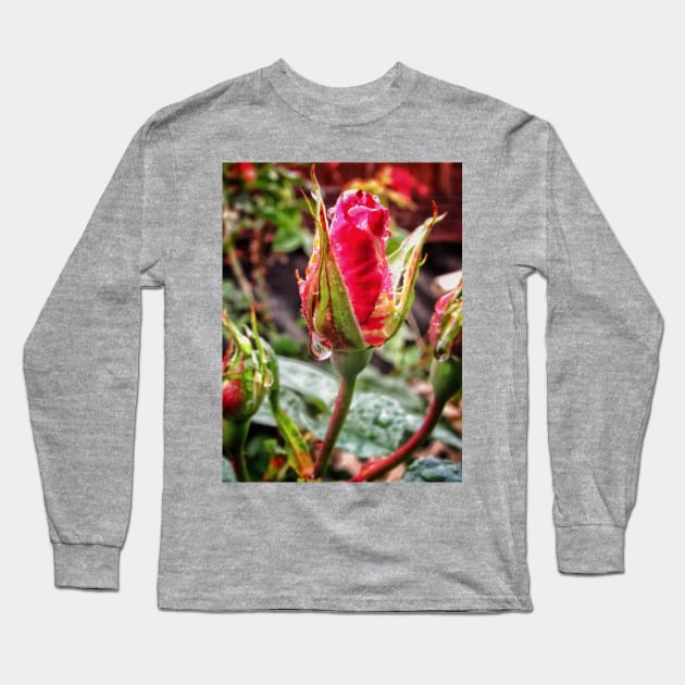 Rosebud after rain Long Sleeve T-Shirt by Photography_fan